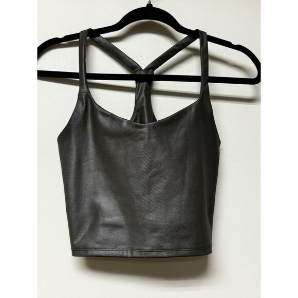 ABERCROMBIE & FITCH Sheen V-Neck Racerback Tank, Olive Green, Sz XS - Picture 3 of 6